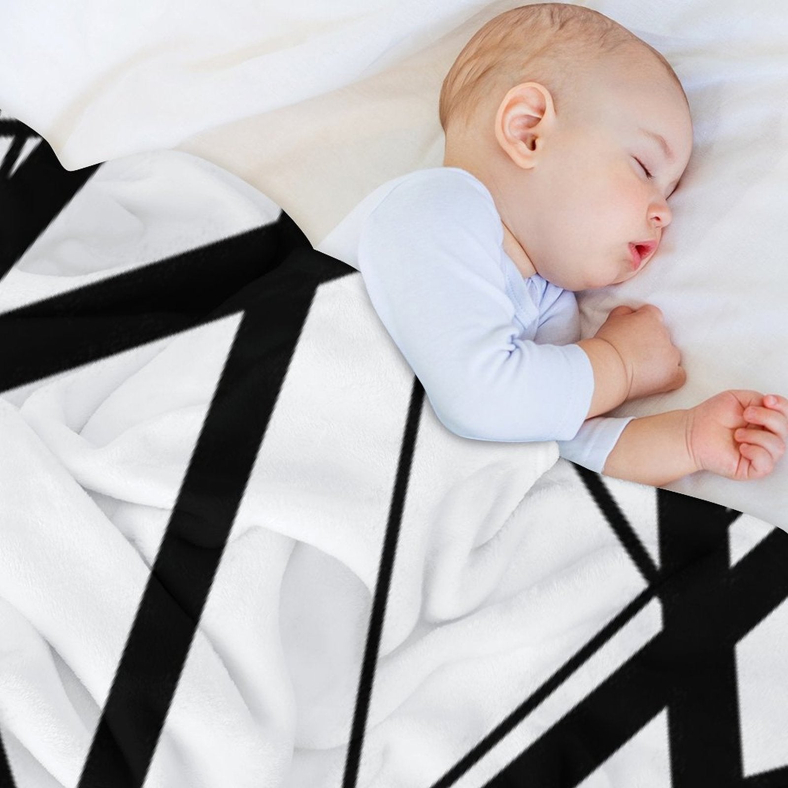 EVH Authentic Black & White Stripes Design (pure White) Quick-dry Throw Blanket