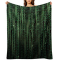 Binary Code Background Matrix Code Anti-pilling Throw Blanket