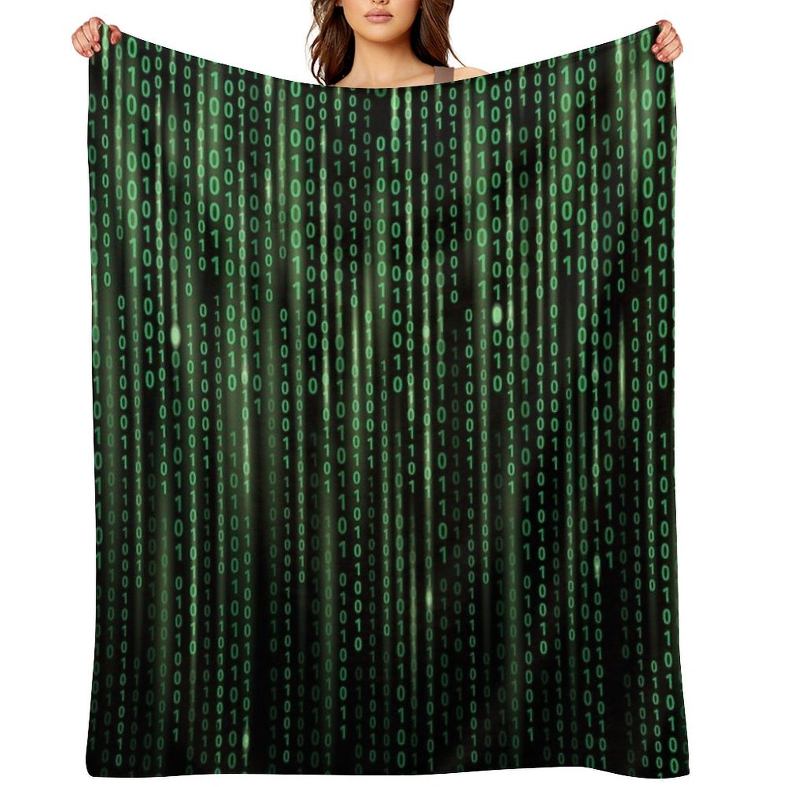 Binary Code Background Matrix Code Anti-pilling Throw Blanket