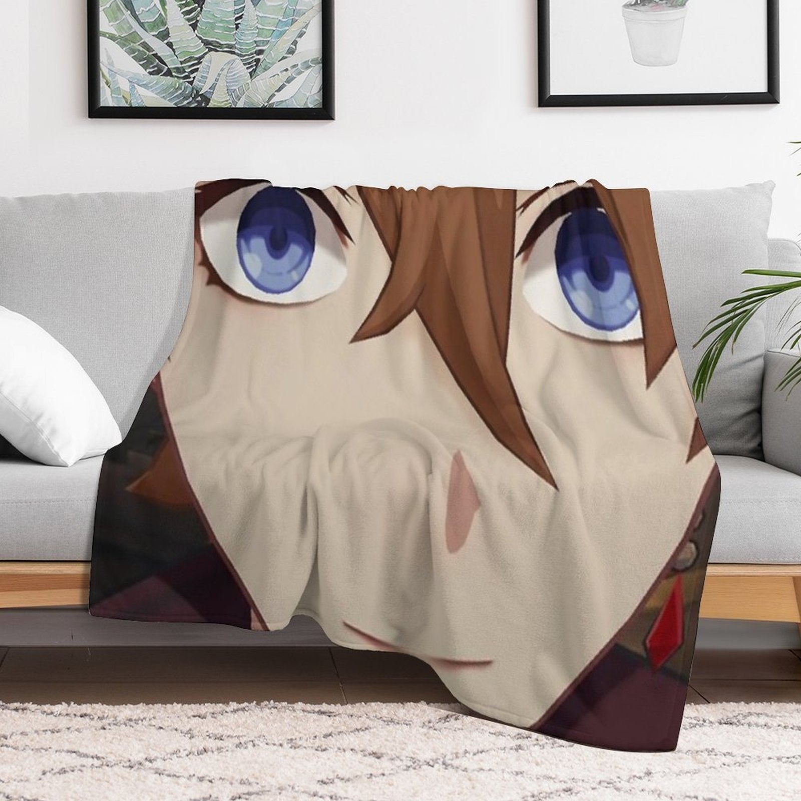 Childe (Tartaglia) Face Meme Travel-friendly Throw Blanket