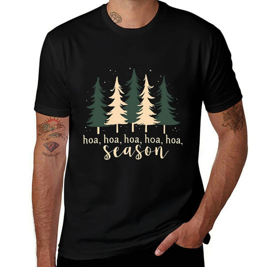 Twilight Lover Pine Forest Hoa Hoa Hoa Hoa Hoa Cozy Season  Oversized Silhouette T-Shirt