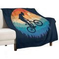 Mountain Biking Retro All-season Throw Blanket