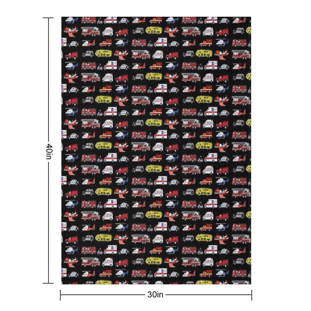 Emergency Vehicles - The Kids' Picture Show Sustainable Throw Blanket