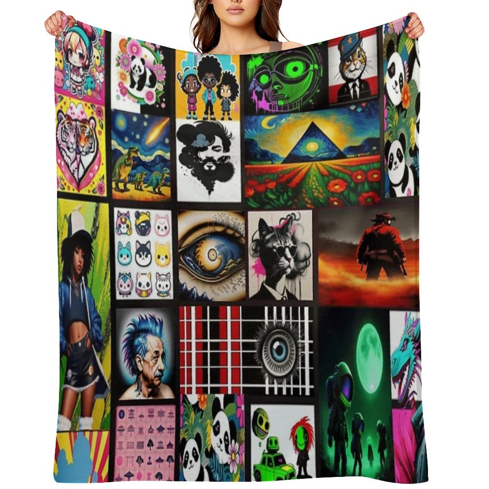 2024 Trends Collage Compact Throw Blanket