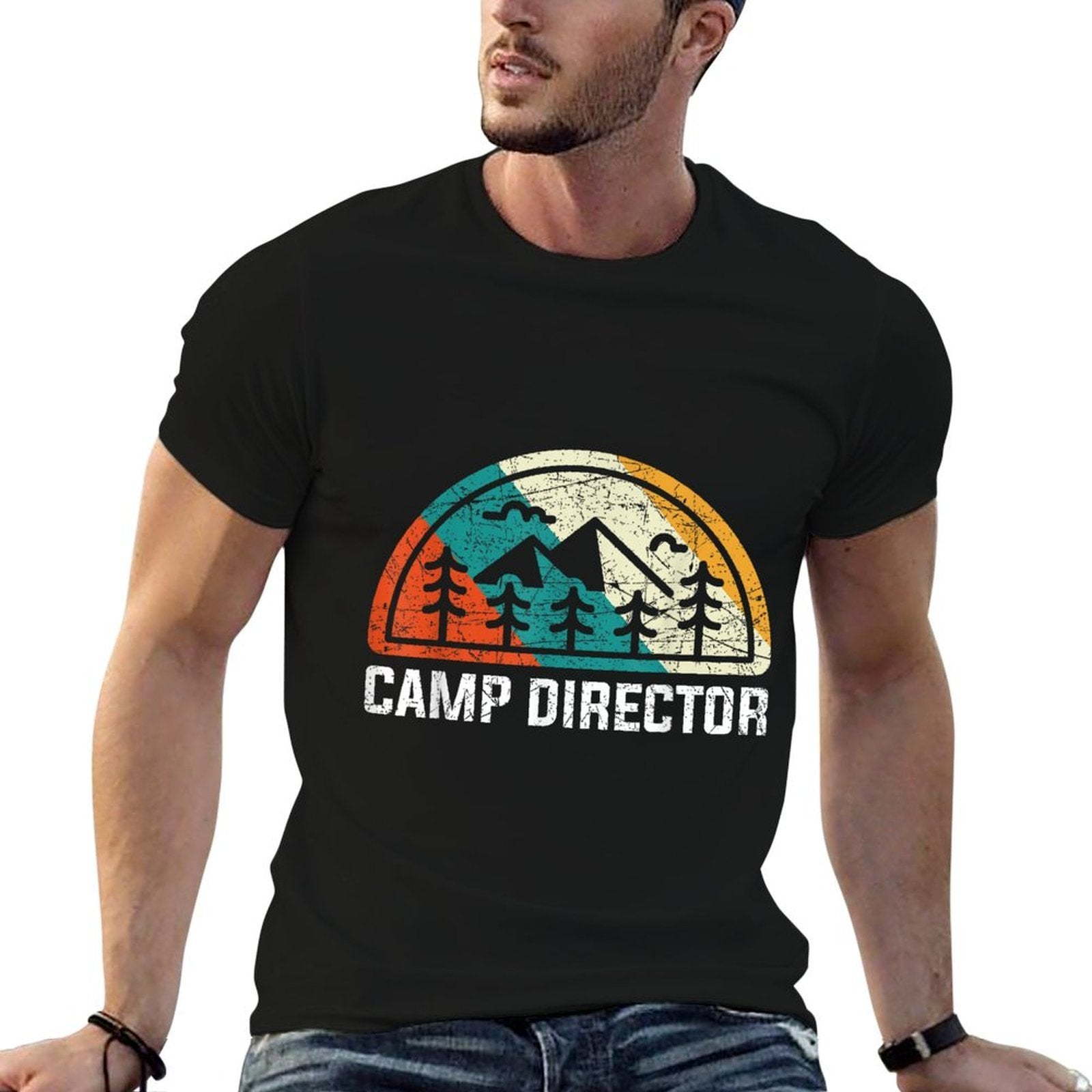 Camp Director - Retro Camping Vintage Graphic Minimalist  Moisture-wicking T-Shirt