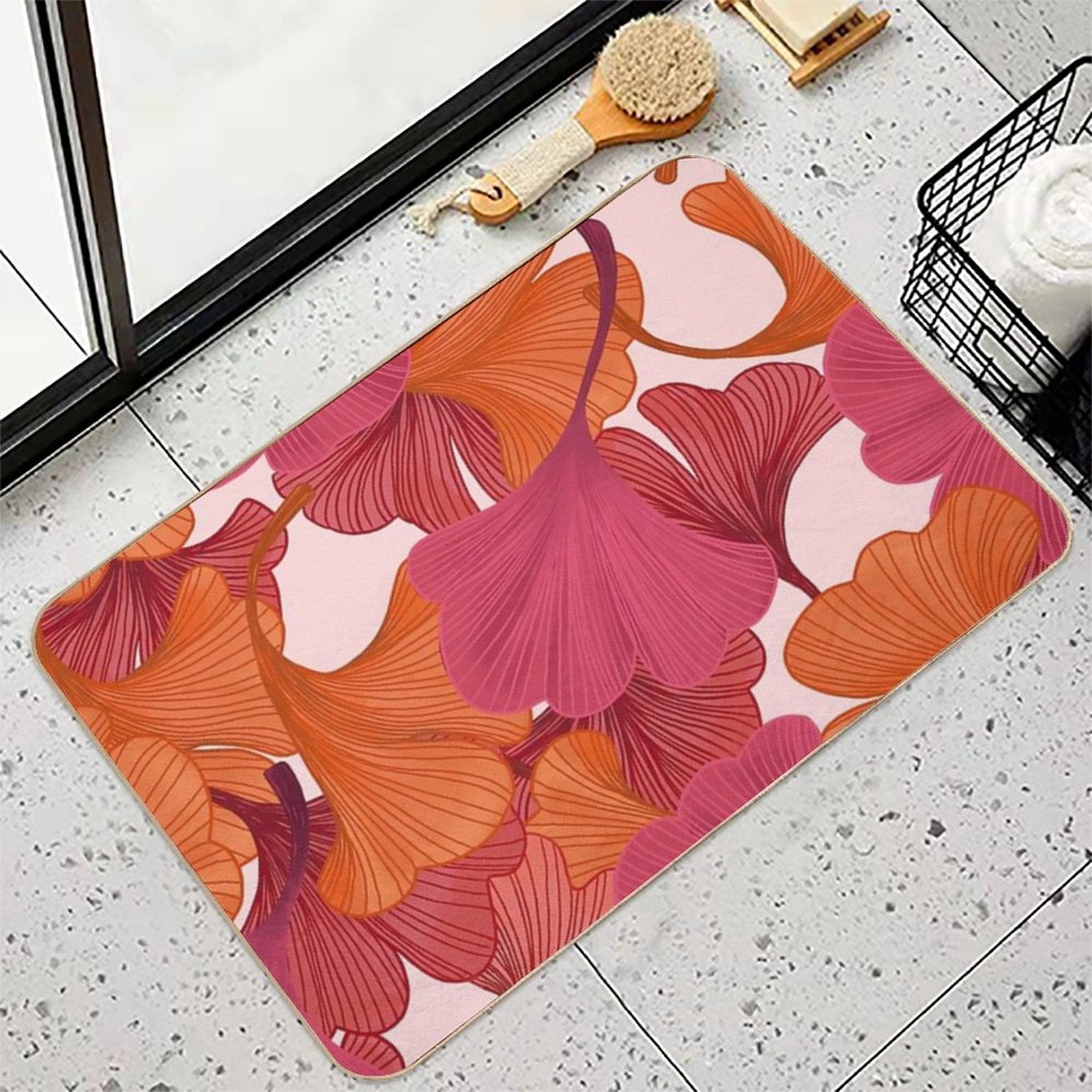 Autumn Ginkgo Leaves  Eco-Friendly Bath Mat