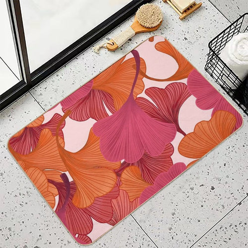 Autumn Ginkgo Leaves  Eco-Friendly Bath Mat