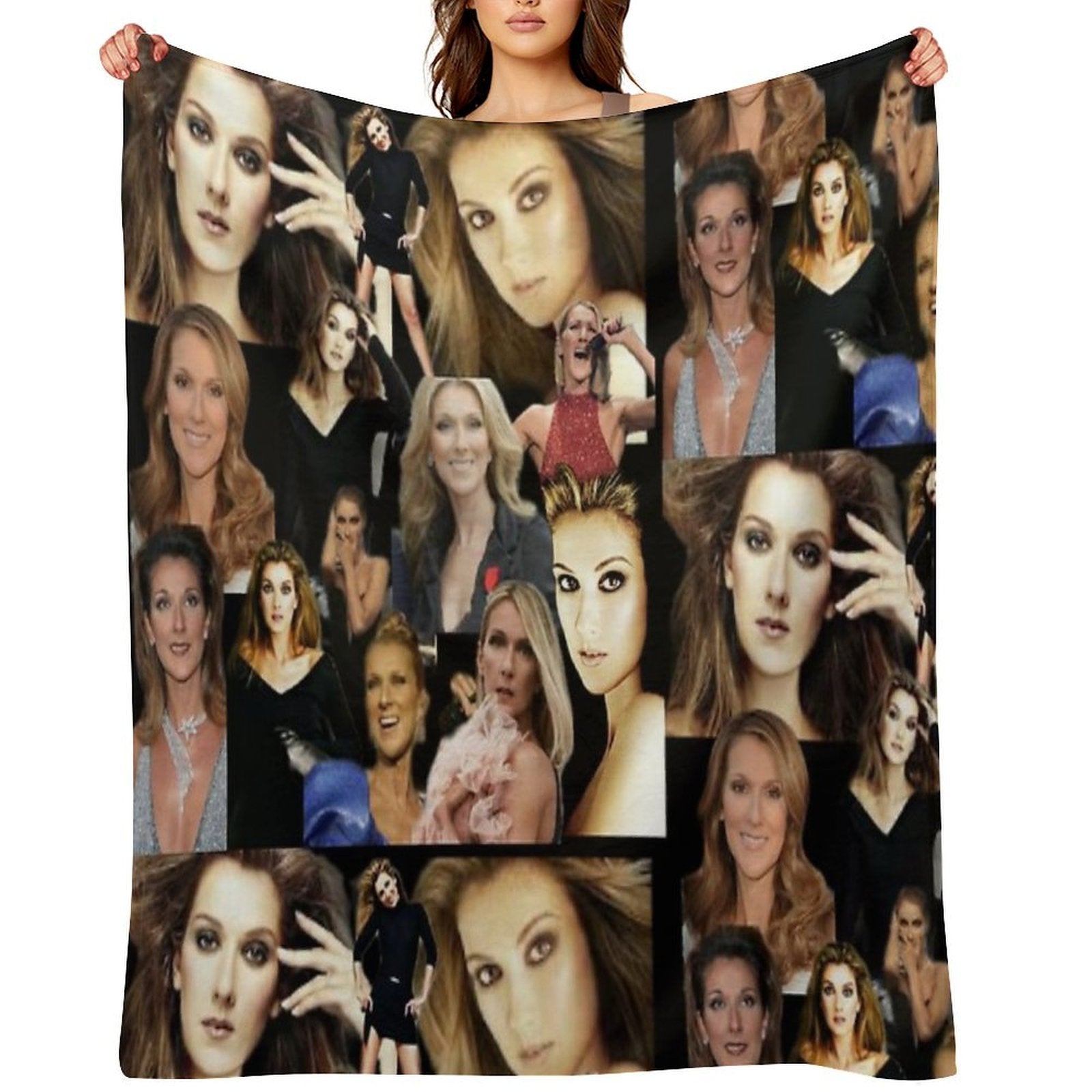 Celine Dion Collage Lightweight Throw Blanket