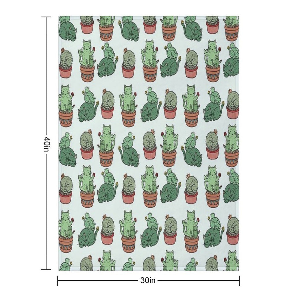 Cactus Cats Versatility Throw Blanket