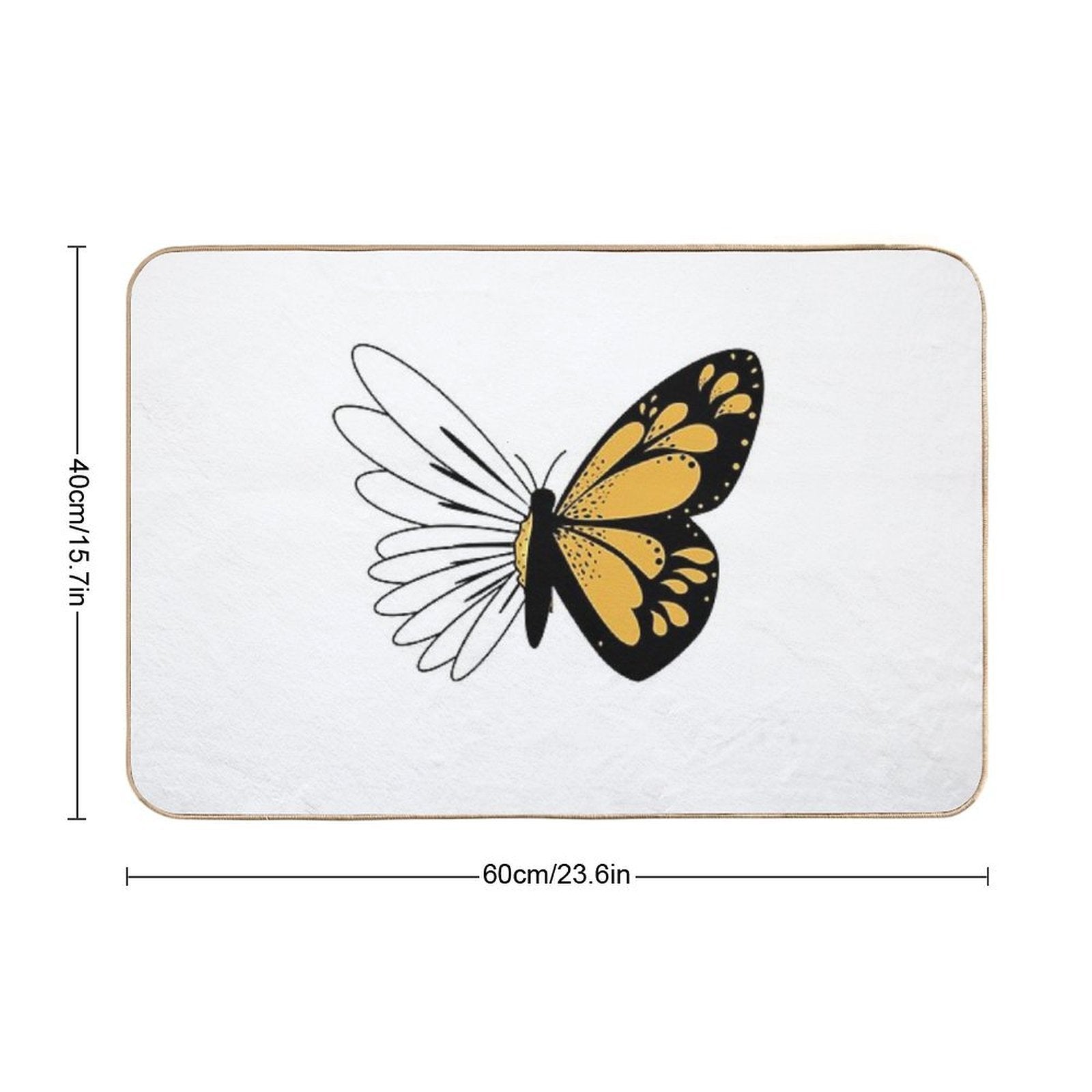 Daisy Butterfly  Slip-Resistant Bath Mat