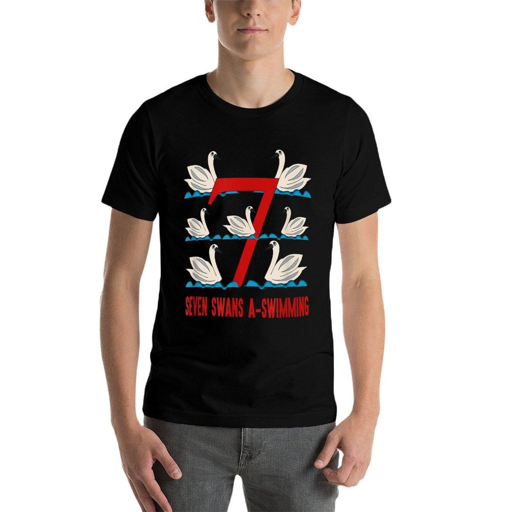 Seven Swans A-Swimming Song 12 Days Christmas  Moisture-wicking T-Shirt