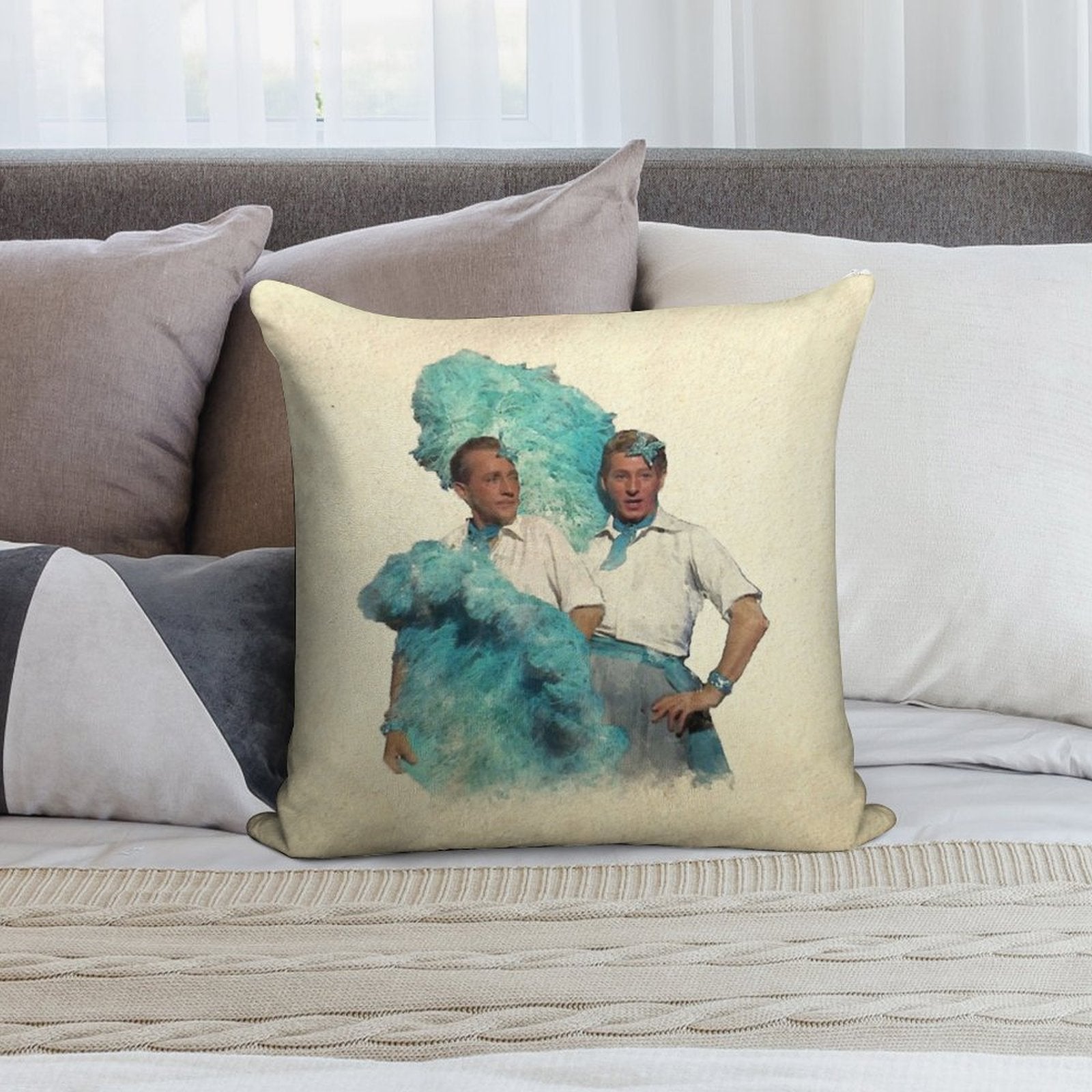 Reprise (Sisters) - Watercolor Soft Shrink-Resistant Throw Pillow