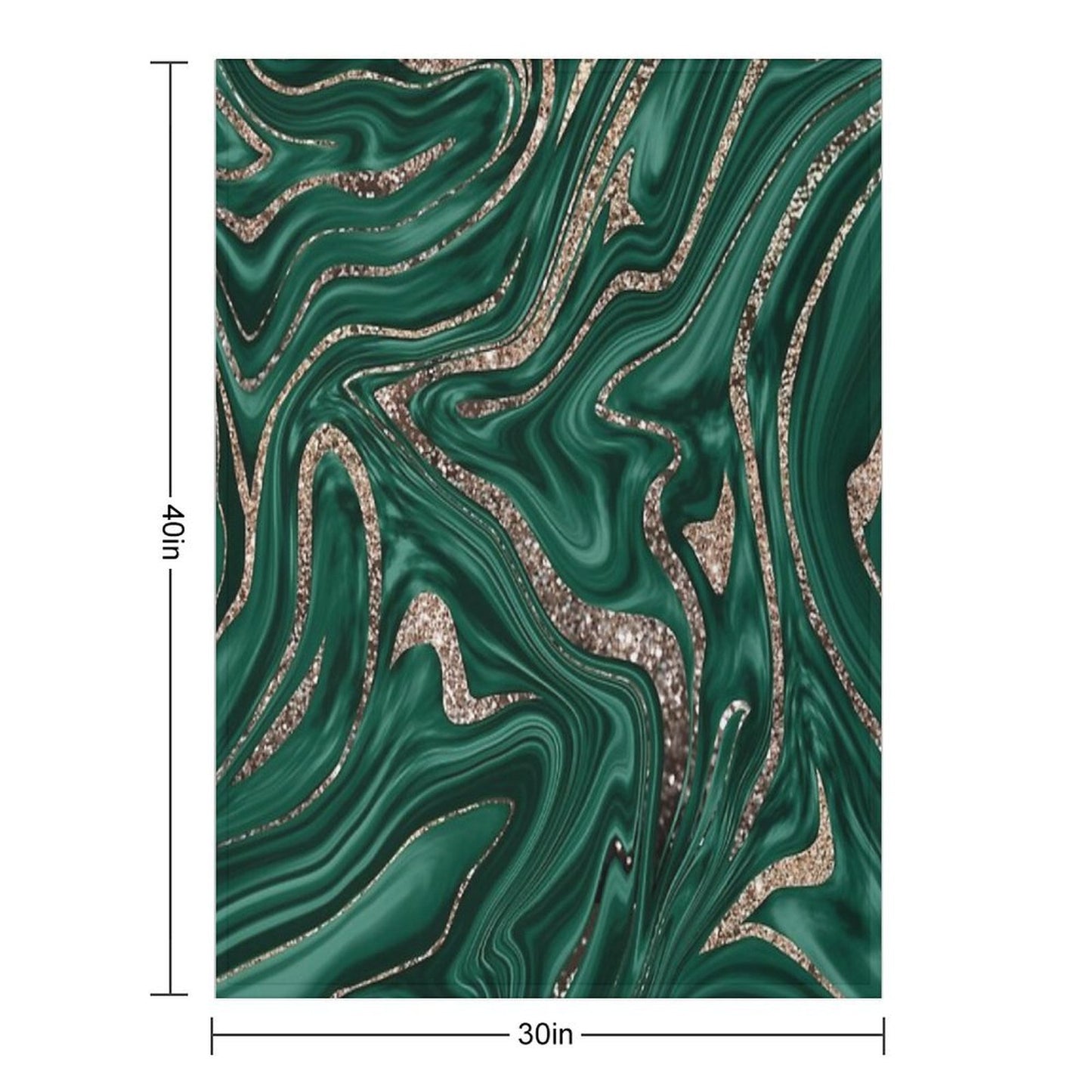 Emerald Green Black Gold Glam Marble #1 (Photo of Glitter Only - Not Reflective) Gift-ready Throw Blanket