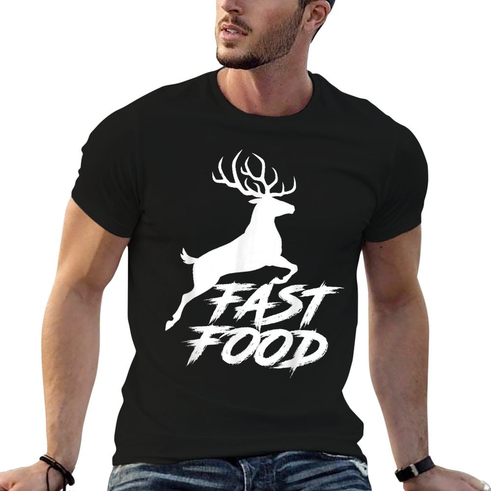 Deer Fast Food Hunting Gift Idea Fast Food Funny Hunter Deer  Affordable Price T-Shirt