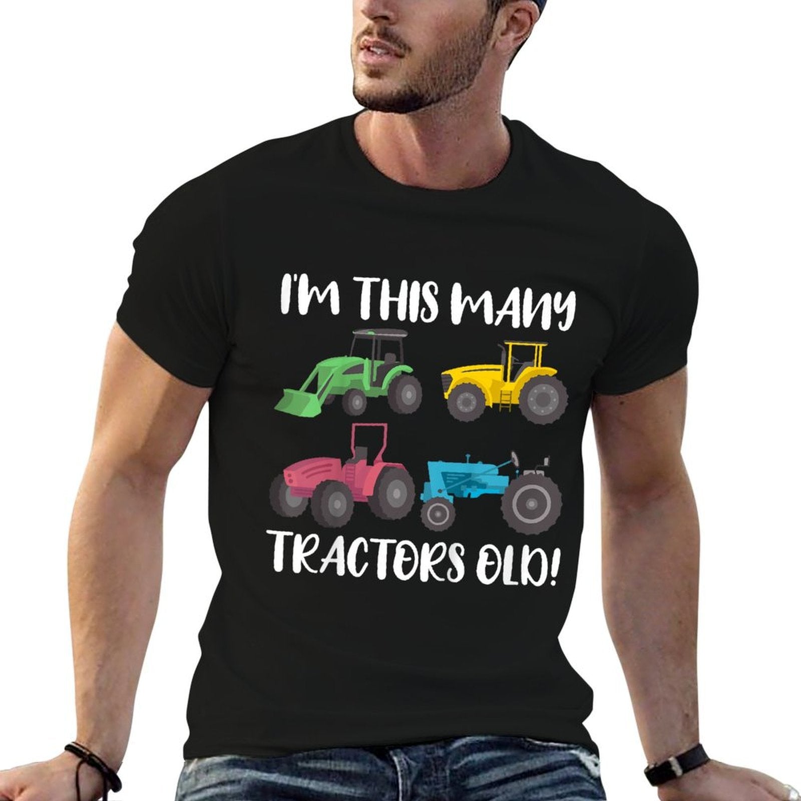Kids 4 Years Old Boy Tractors Old 4th Birthday Boys  Lightweight T-Shirt