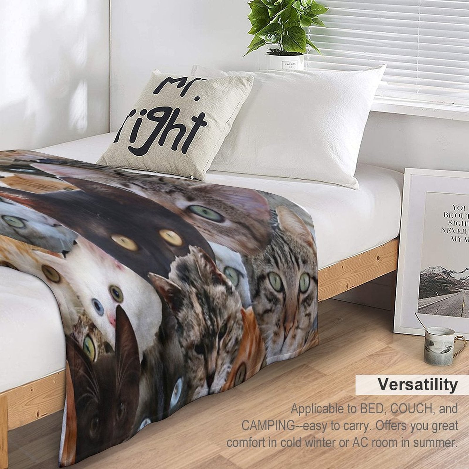 Kitty Collage Eco-conscious Throw Blanket