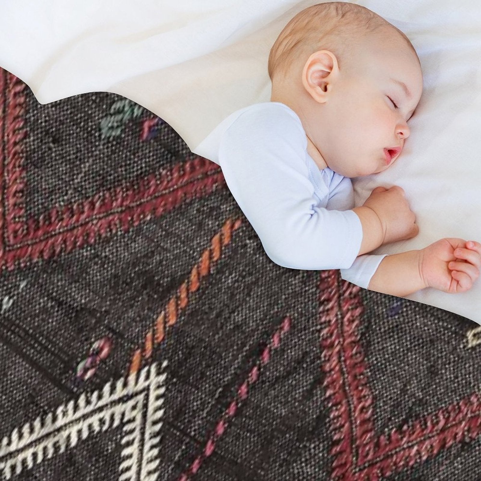 Old Kilim Fragment Shrink-resistant Throw Blanket
