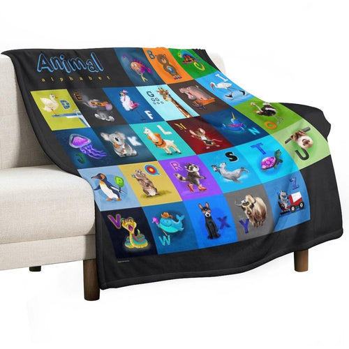 Animal Alphabet Eco-conscious Throw Blanket
