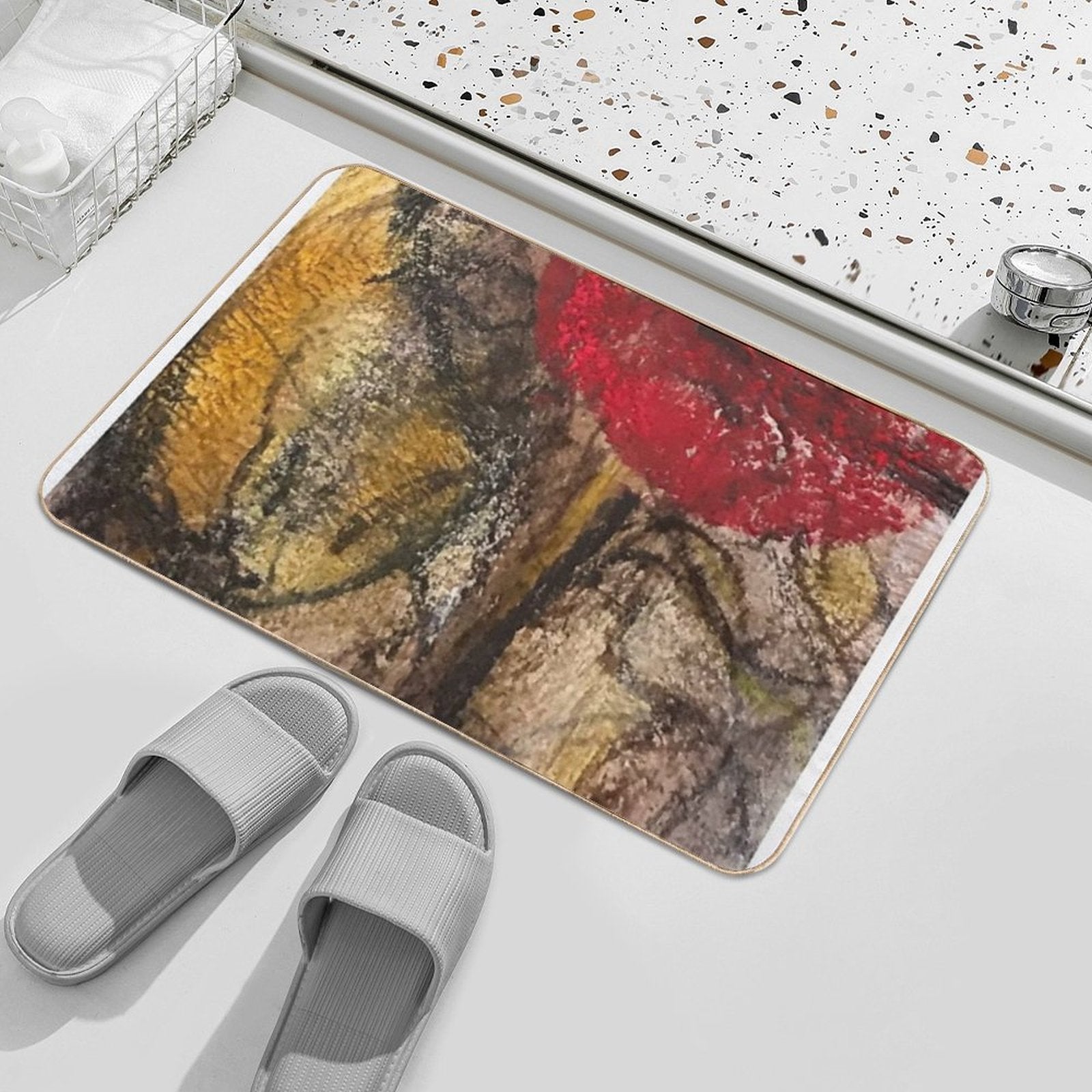 Deep Dive Red  Anti-Trip Bath Mat