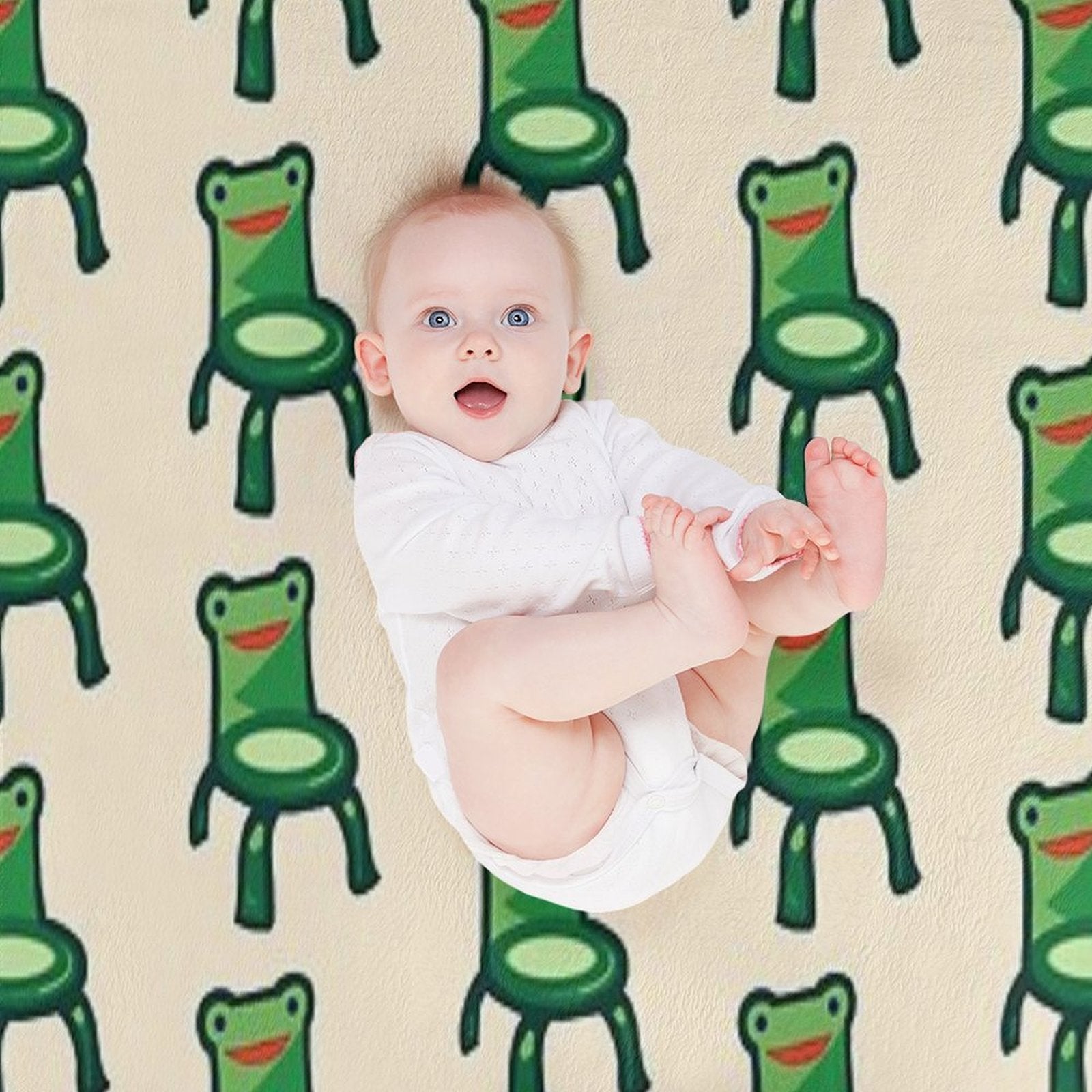Froggy Chair Velvety-soft Throw Blanket