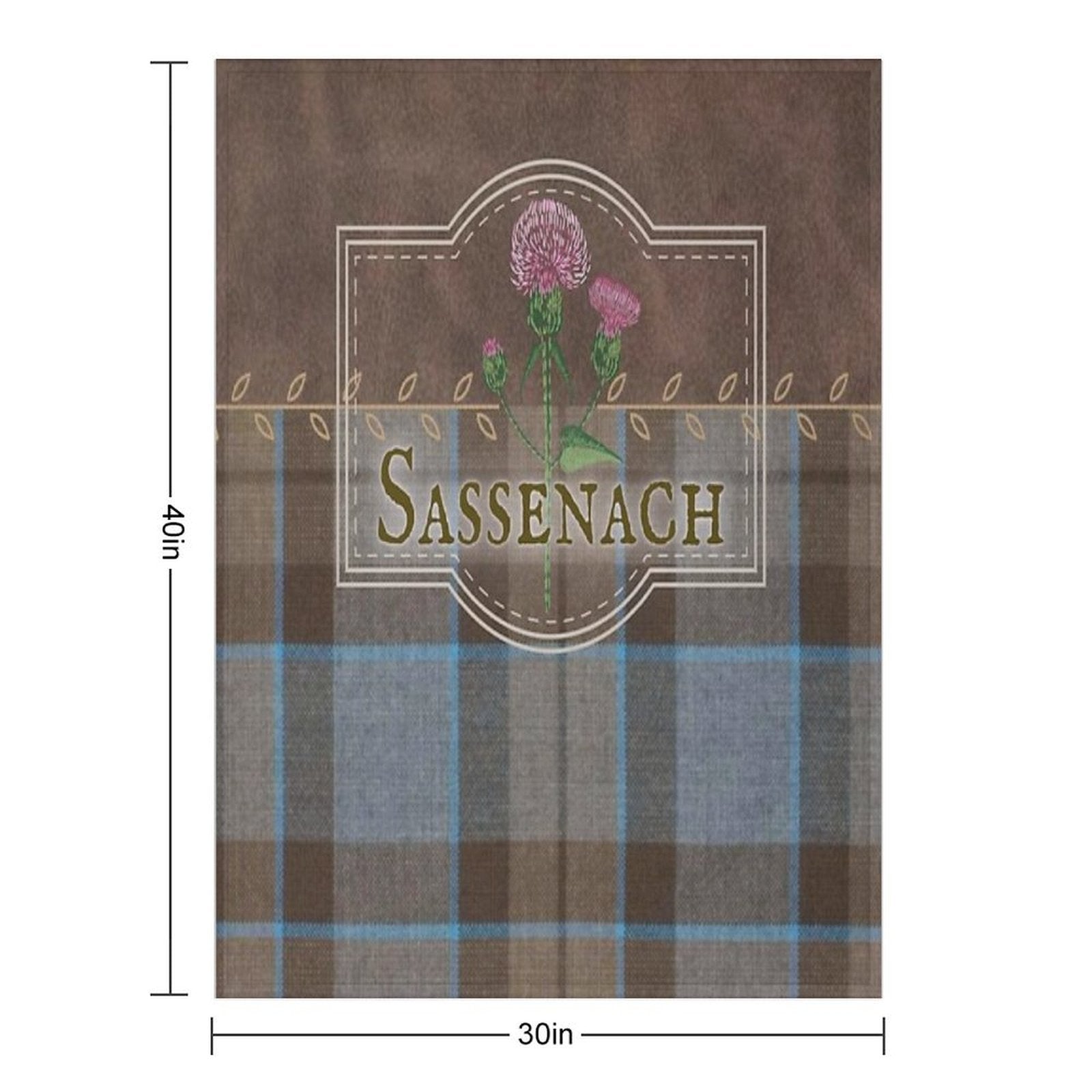 Outlander - Sassenach Leather And Tartan with Thistles And Leaves Easy Care Throw Blanket