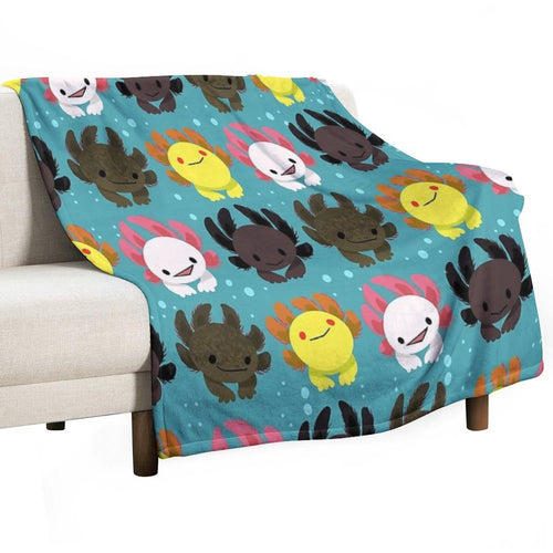 Axolotl Squad Sustainable Throw Blanket