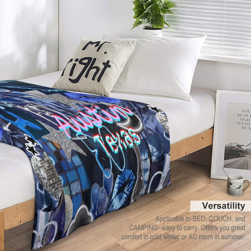 Austin Texas COLLAGE Easy Care Throw Blanket