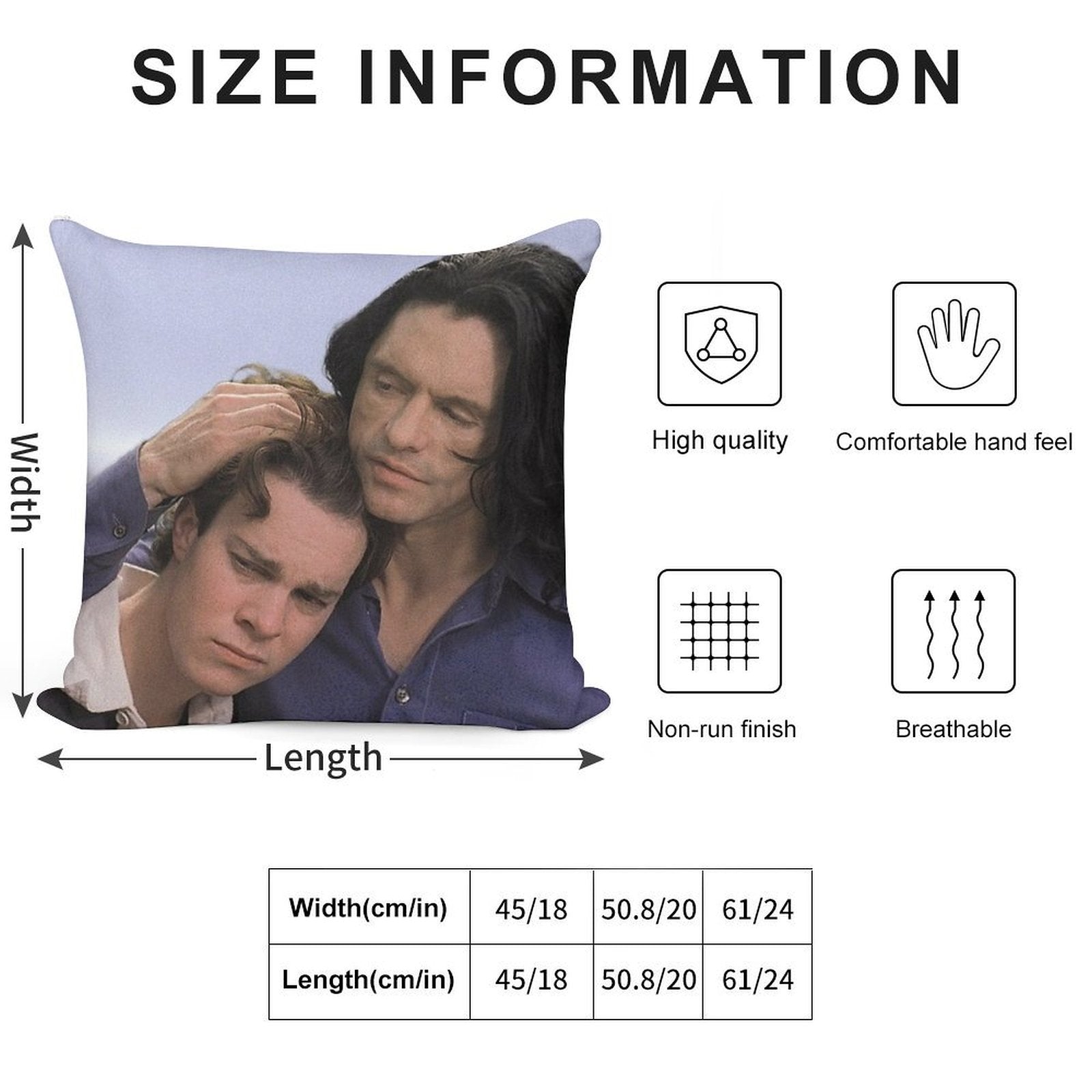 The Room Tommy Wiseau Soft Hidden Zipper Throw Pillow