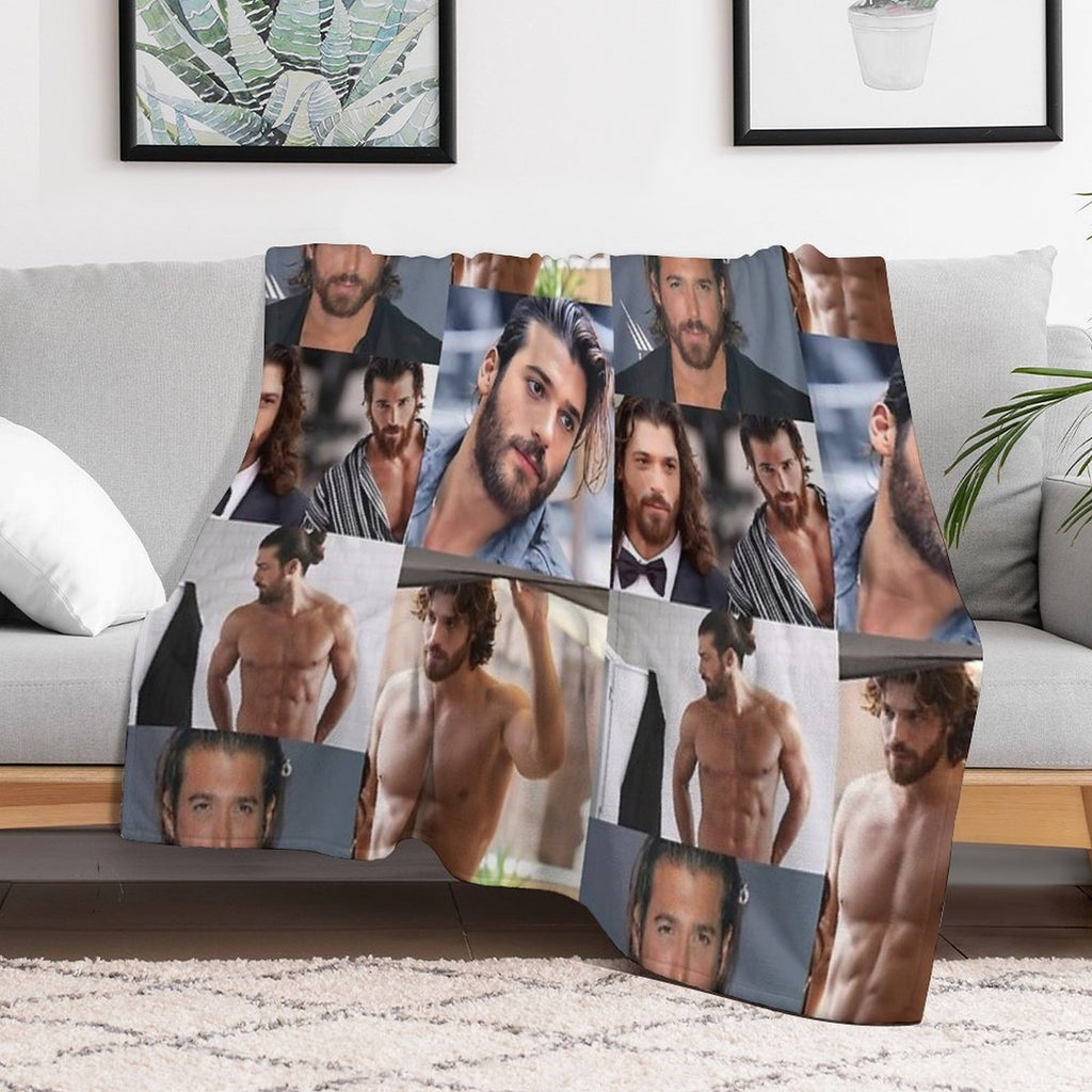 Can Yaman Collage Premium Throw Blanket