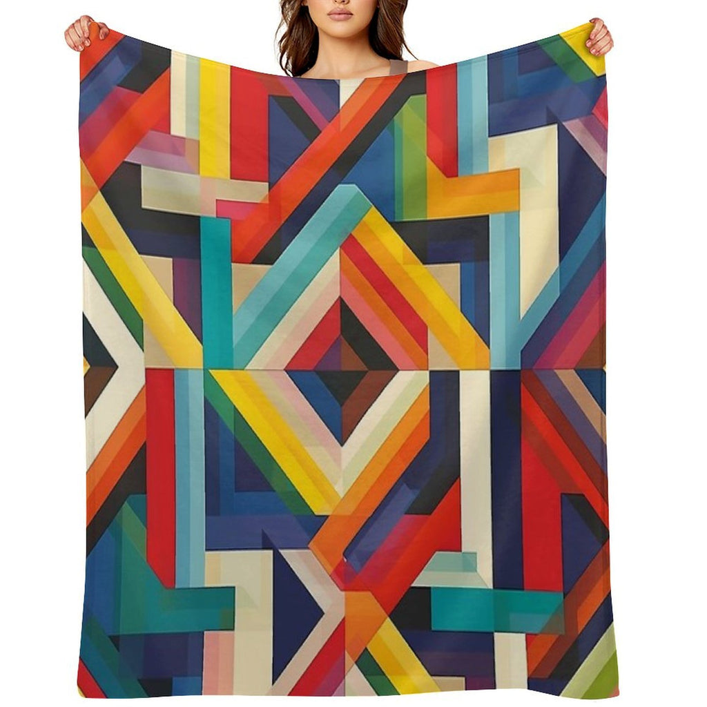 Geometric Patterns in Rainbow Colors V.4 Durable Throw Blanket