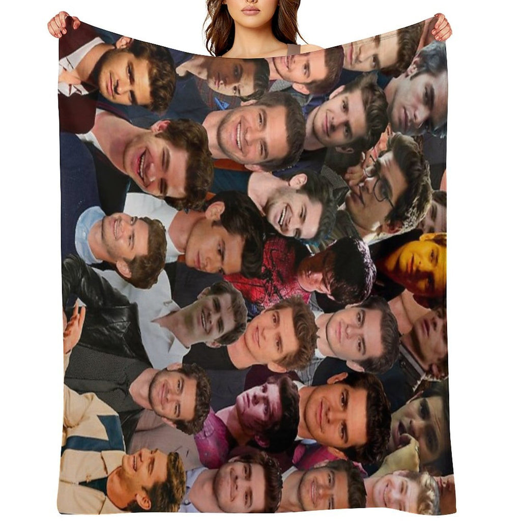Andrew Garfield Photo Collage Eco-conscious Throw Blanket