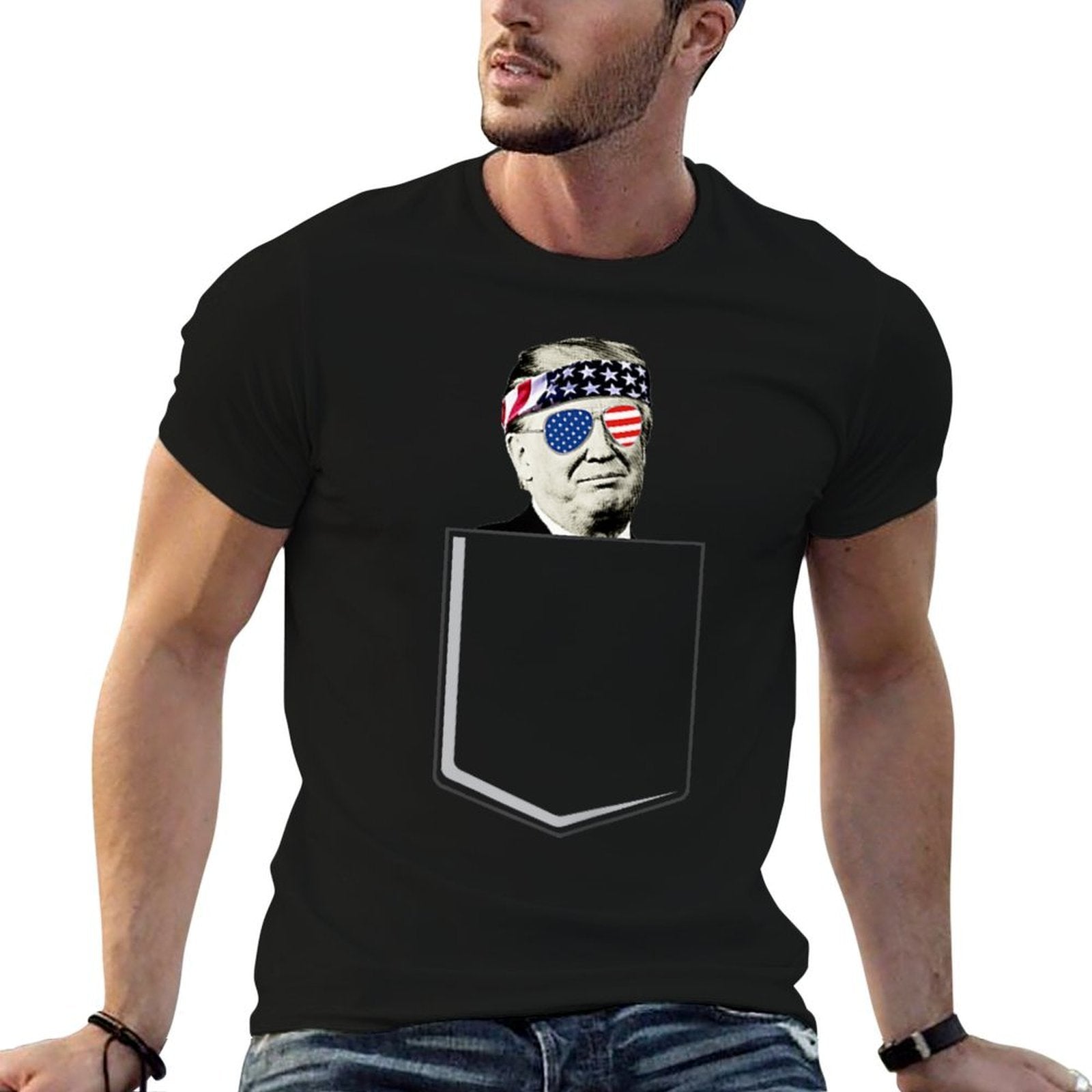 Trump In A Pocket 2024 President Trump Pocket 4th Of July  Moisture-wicking T-Shirt