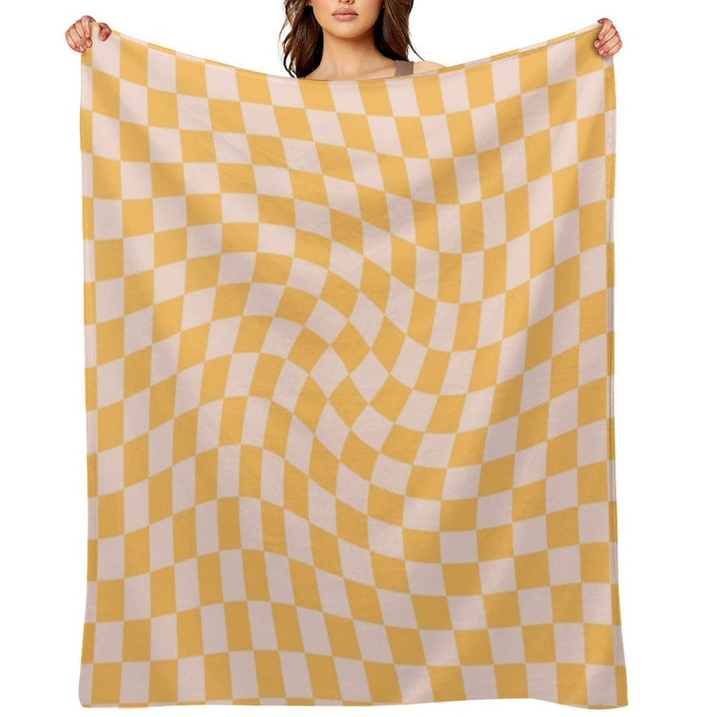 Check I - Yellow Twist Quick-dry Throw Blanket