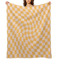 Check I - Yellow Twist Quick-dry Throw Blanket