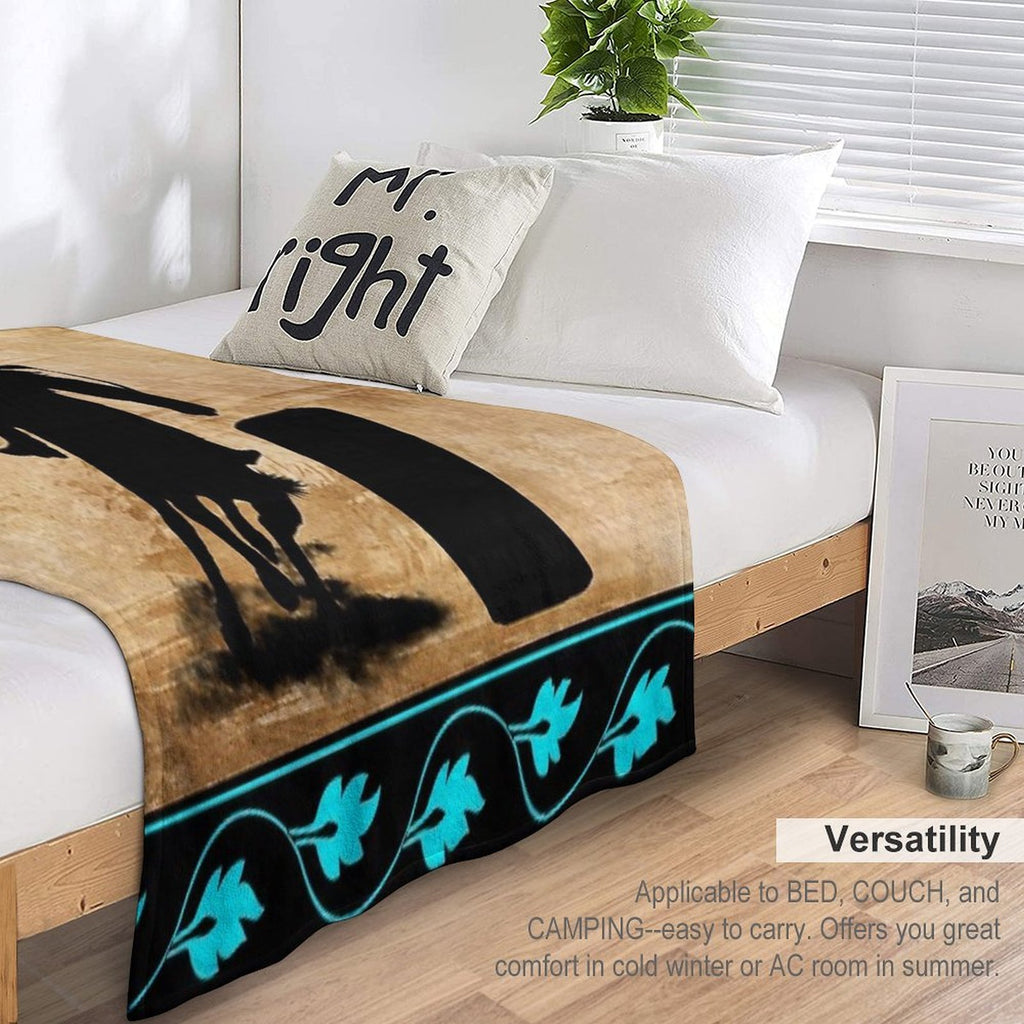 BARREL RACING HORSE, BARREL RACING GIFTS FOR HER Sustainable Throw Blanket