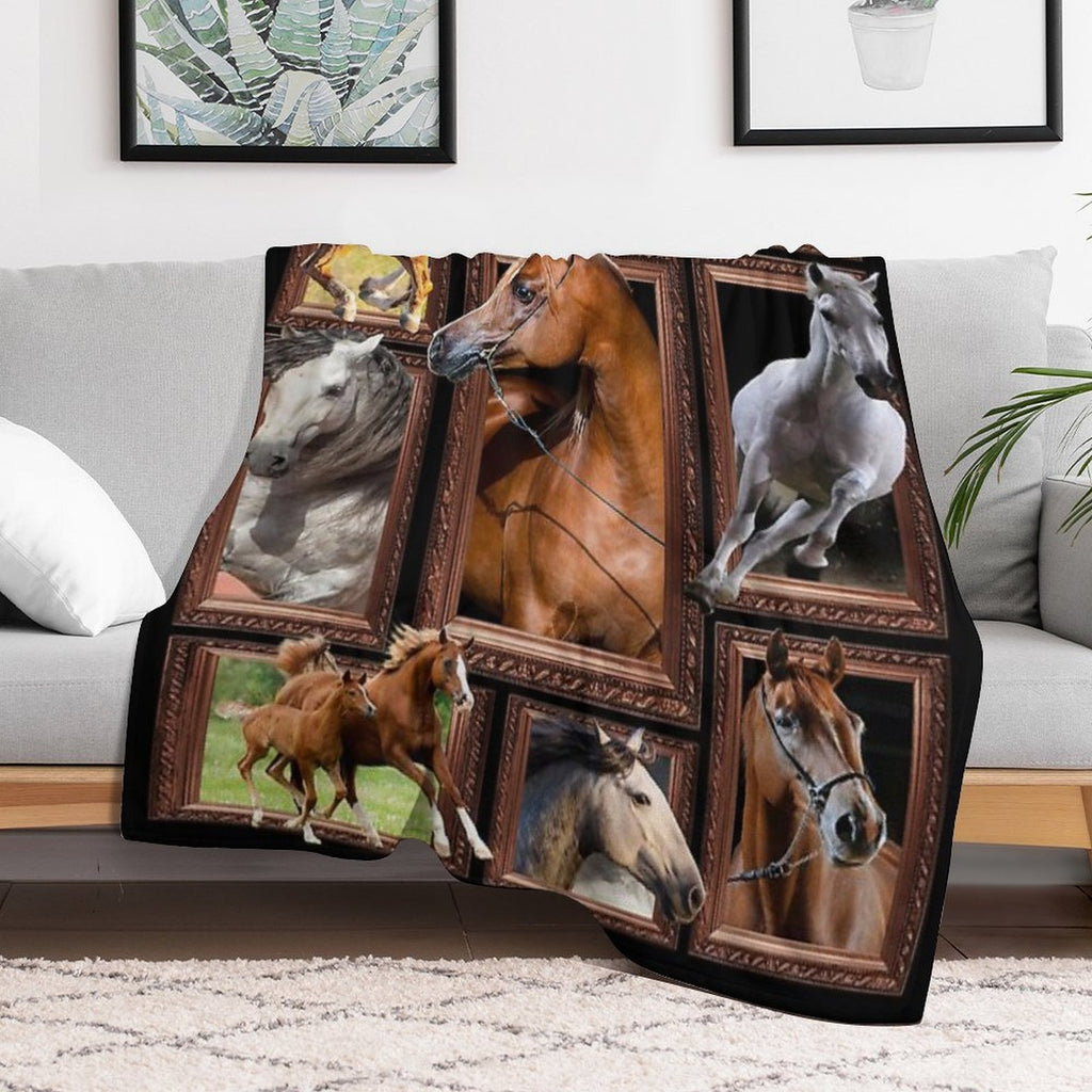 Horse Arabian Horses Blanket Sustainable Throw Blanket