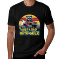 Just A Dad Who Always Came Back Funny Father's Day for Dad  Ribbed Collar T-Shirt