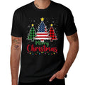 Merry Christmas Tree Plaid US Snowflake Xmas Men Women Comfortable T-Shirt