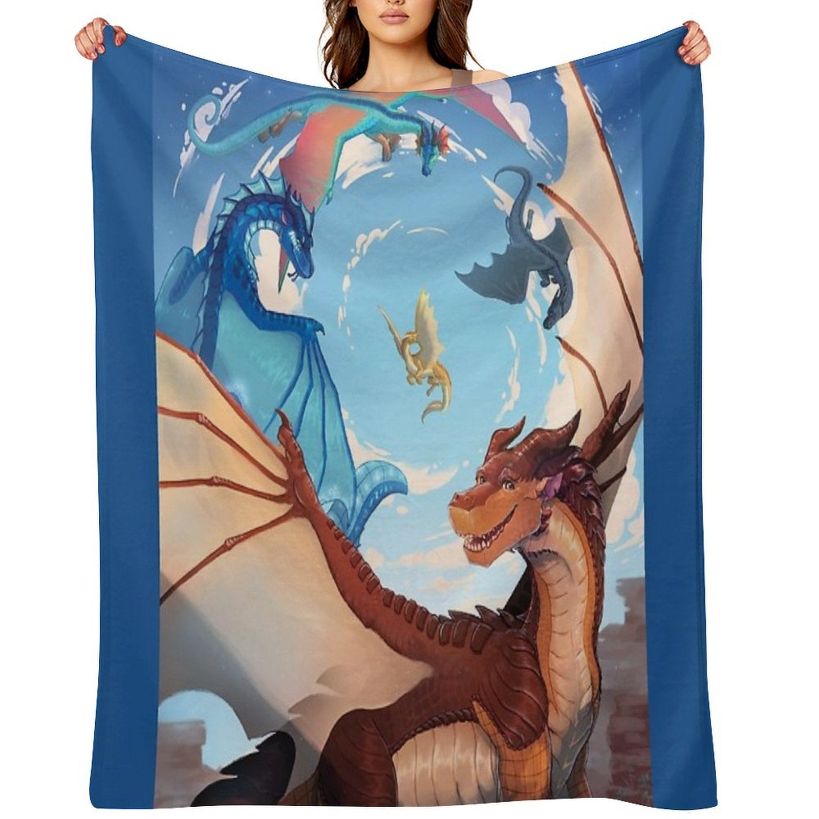 Wings of Fire - Clay And The Dragonets of Destiny Shrink-resistant Throw Blanket