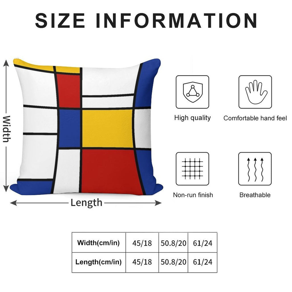 De Stijl #2 (Mondrian Inspired) Soft Gift Ready Throw Pillow