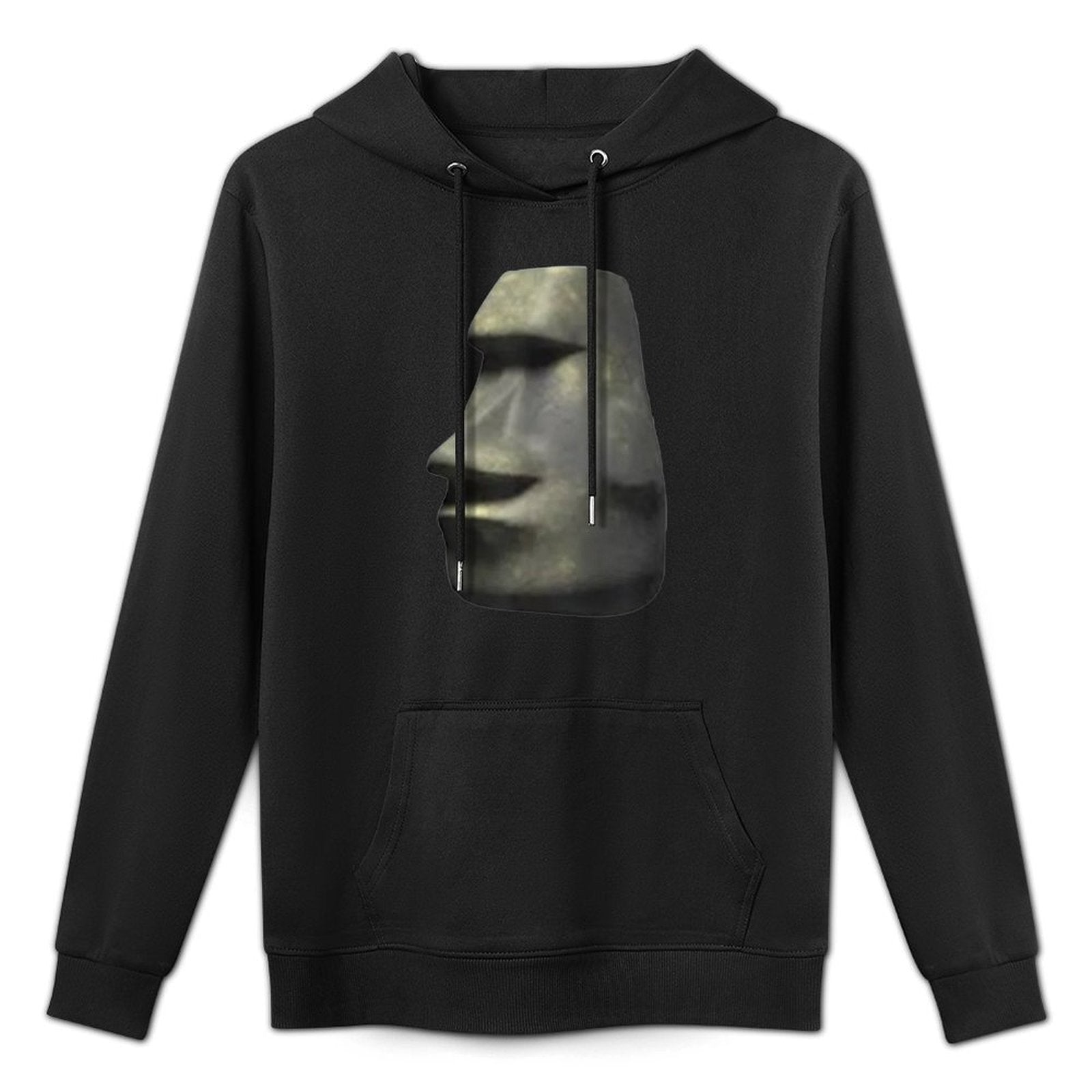 Moai Head Moyai Funny Stone Meme Adjustable Hood Hoodie