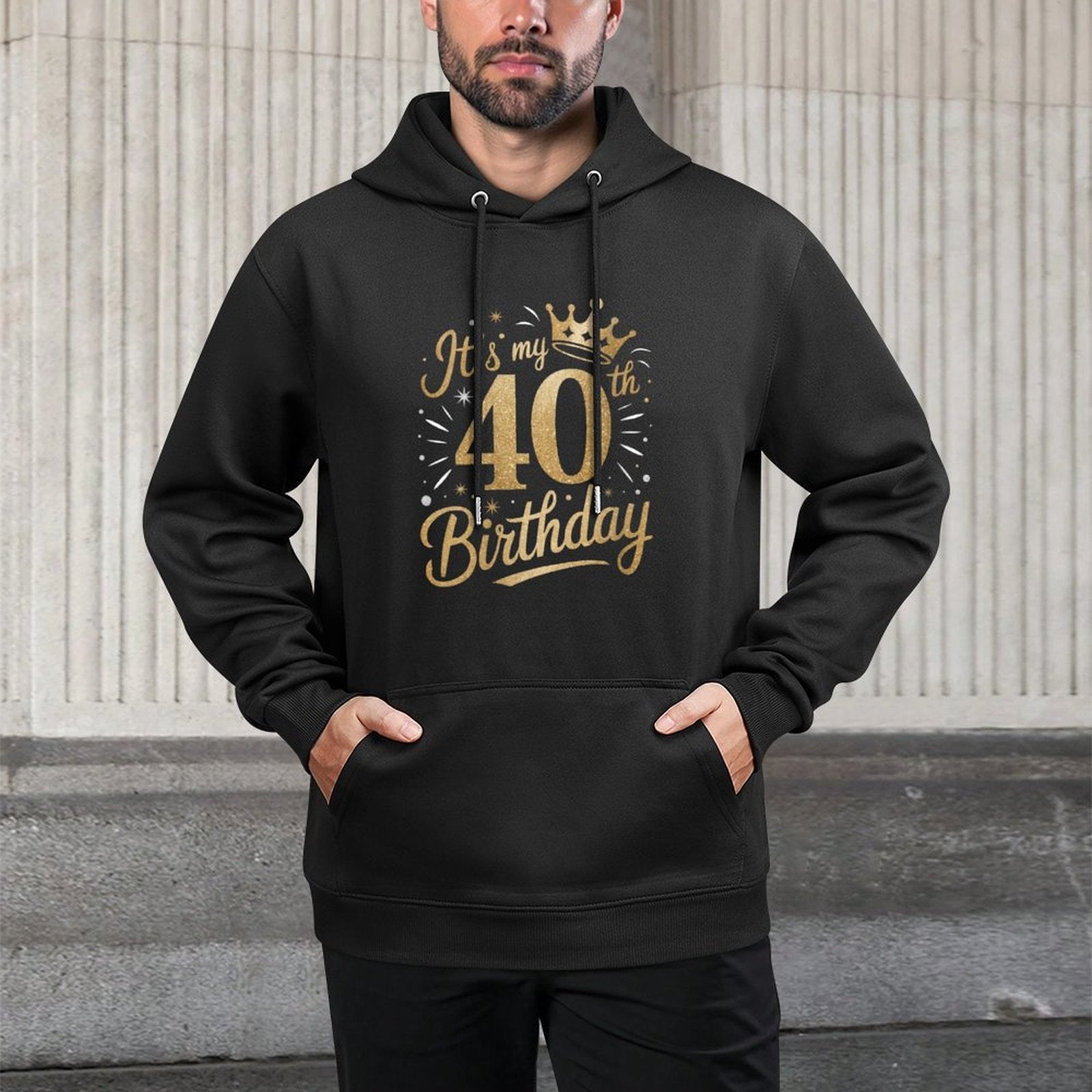 Womens Funny It's My 40th Birthday For Women 40 Year 40th Birthday Adjustable Hood Hoodie