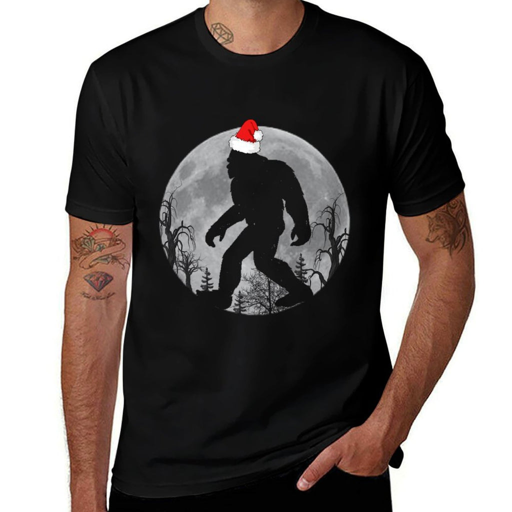 Bigfoot Sasquatch Yeti Believe Christmas Moon  Moisture-wicking T-Shirt