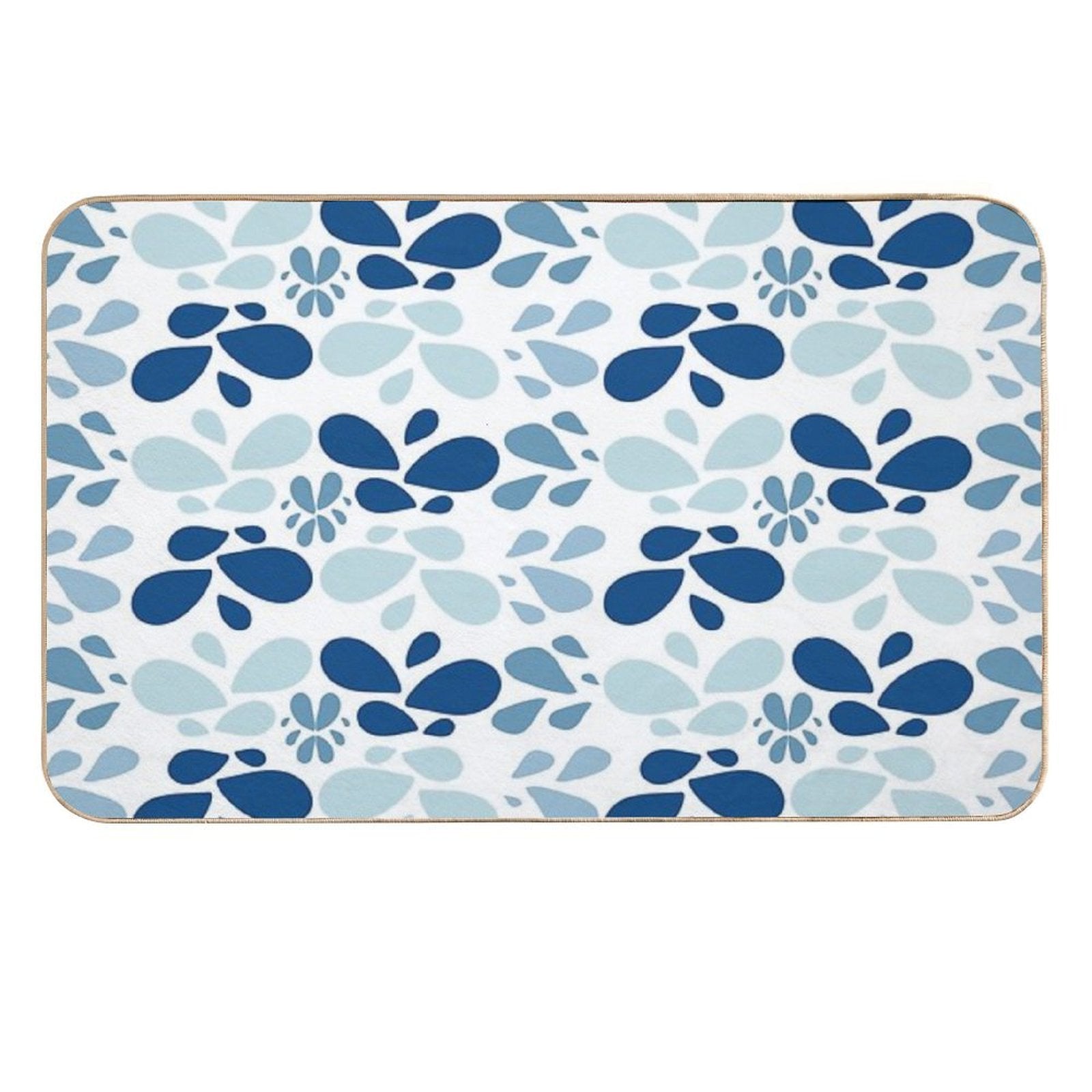 Abstract Blue  Repositionable Bath Mat