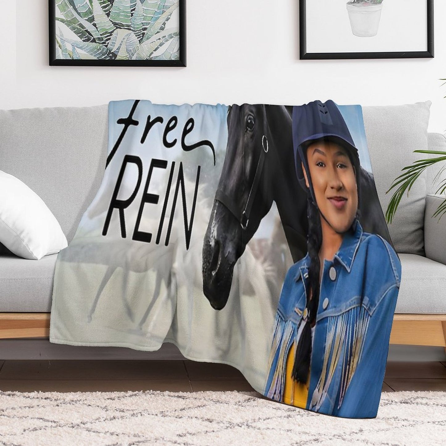 Zoe And Raven Free Rein Compact Throw Blanket