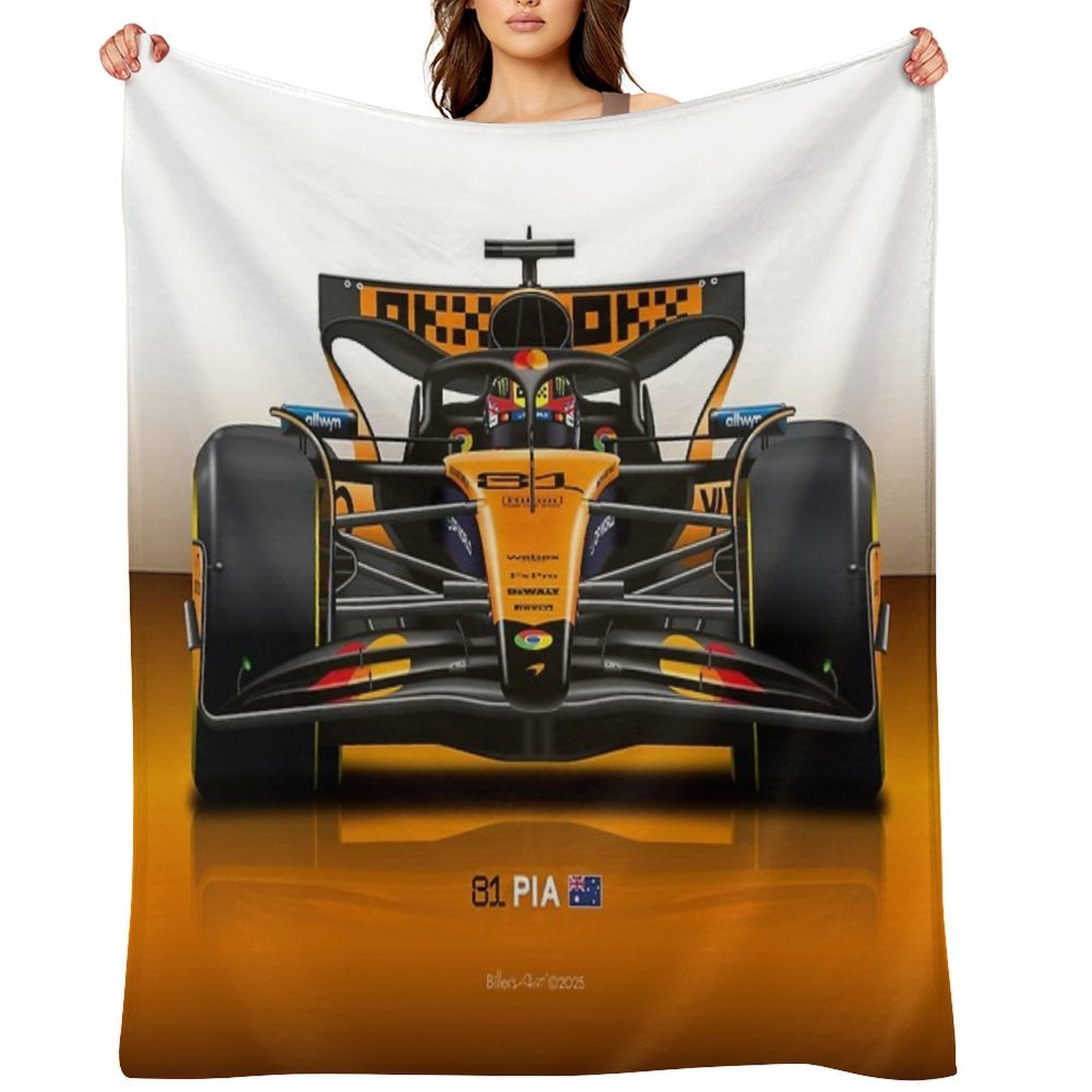 Oscar Piastri 2025 Formula 1 McLaren Racing Car Quick-dry Throw Blanket