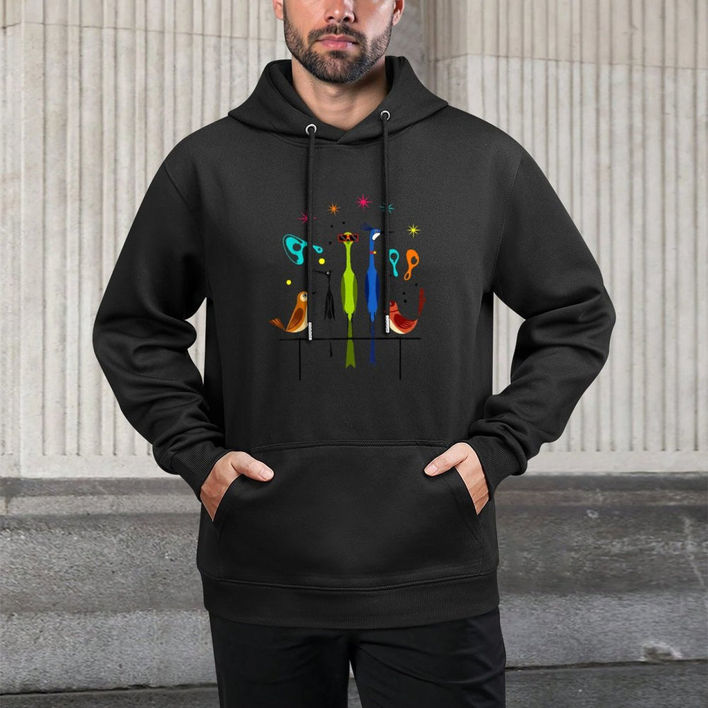 Retro Mid-Century Modern Birds 50s 60s Style Men Women Kid Customizable Surface Hoodie