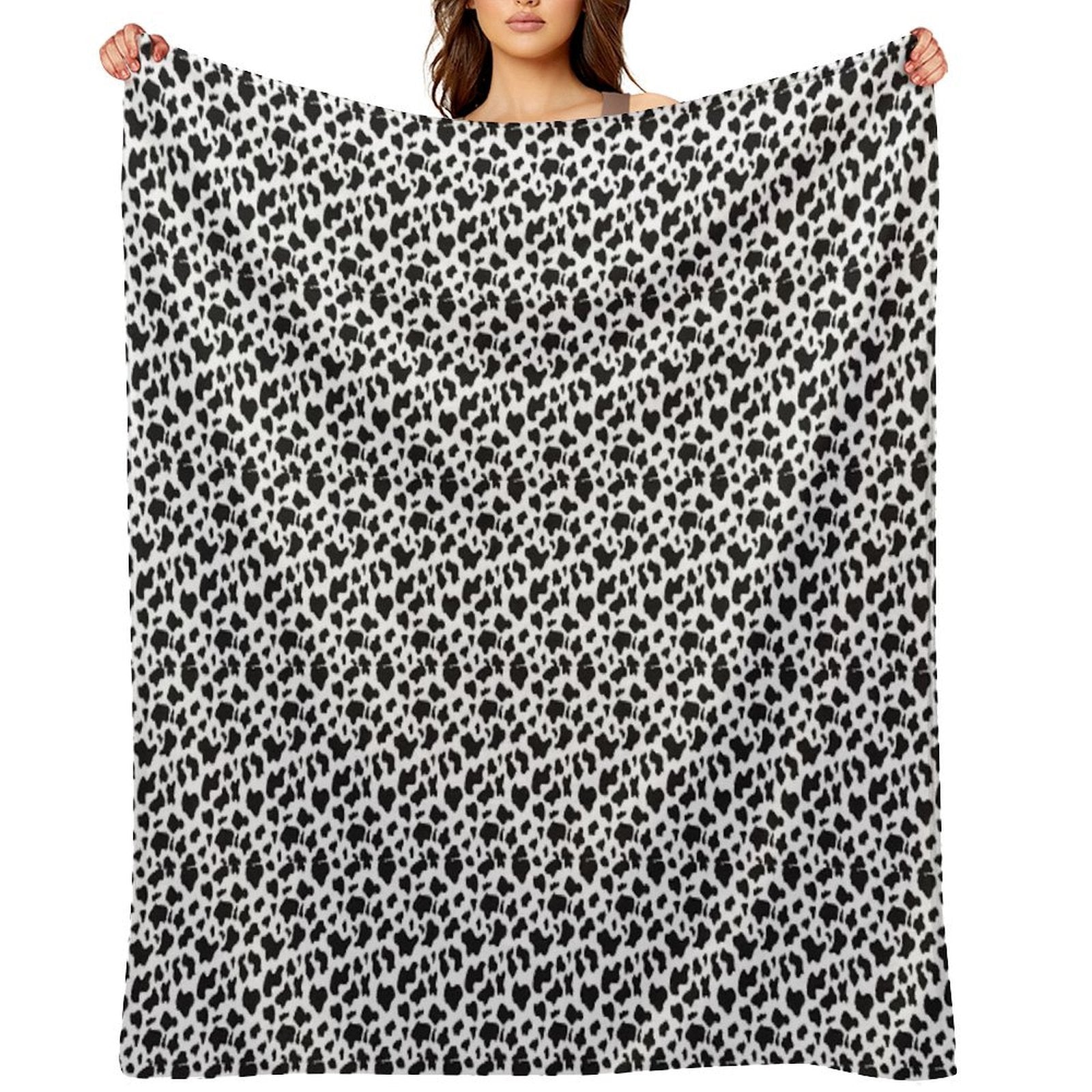 Cow Print Wrinkle-free Throw Blanket