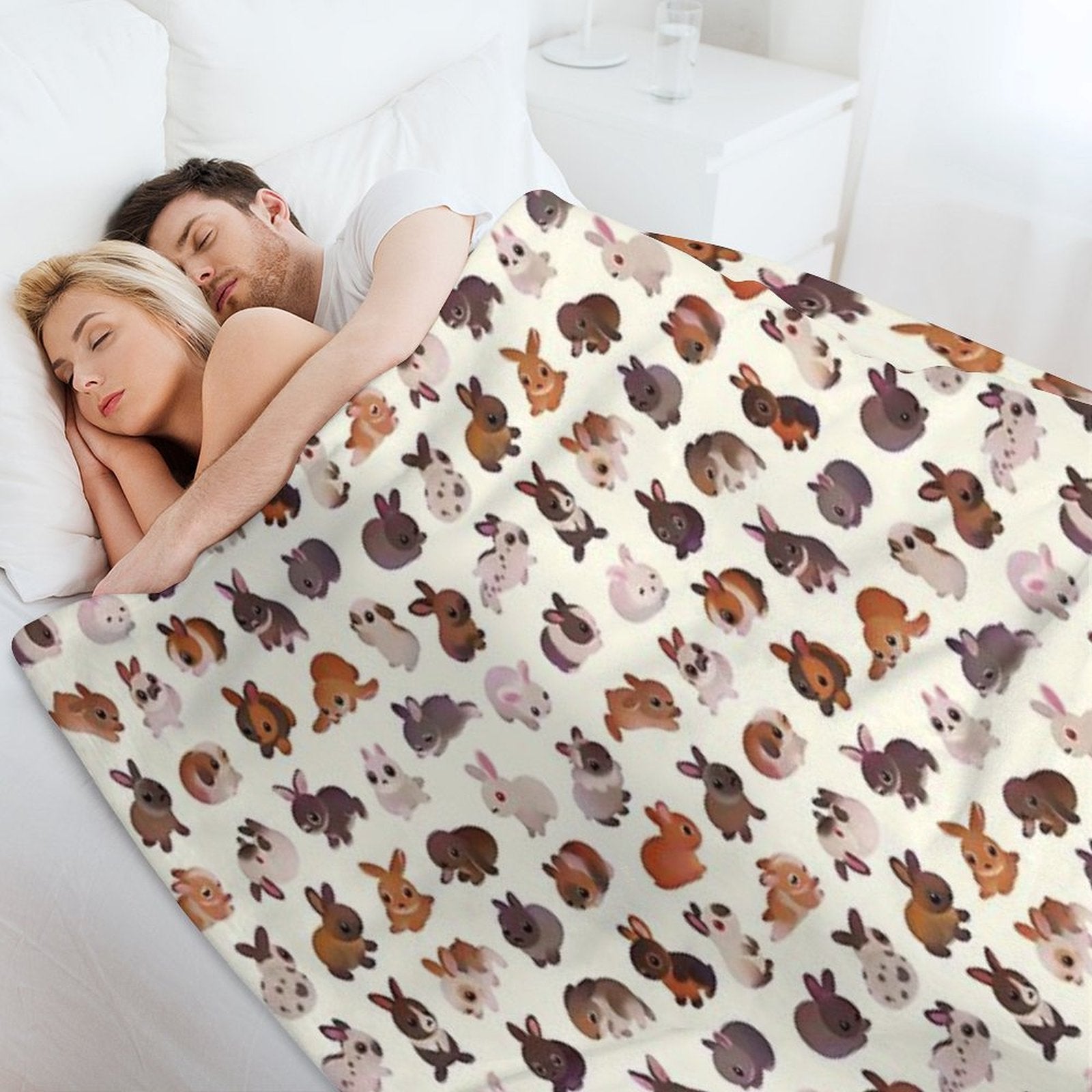 Bunny Day - Other Version Machine-washable Throw Blanket