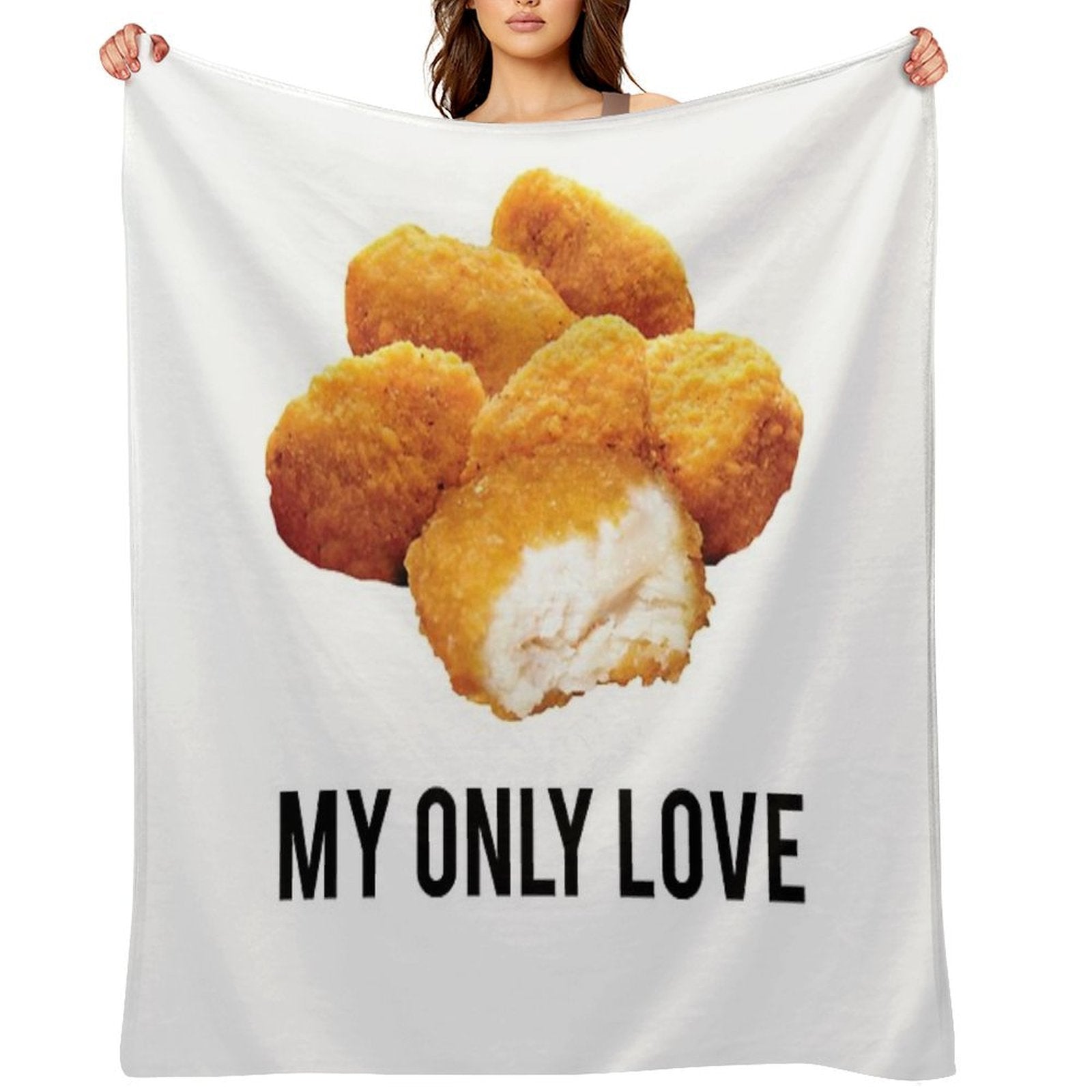 Chicken Nuggets  My Only Love Plush Throw Blanket